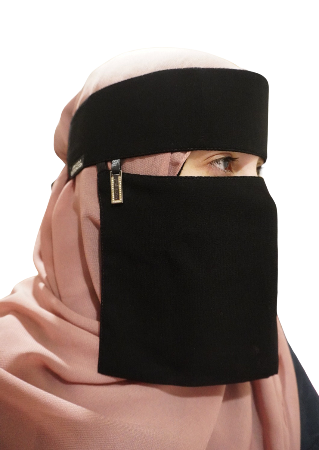 Super Short Niqab with Structured Headband
